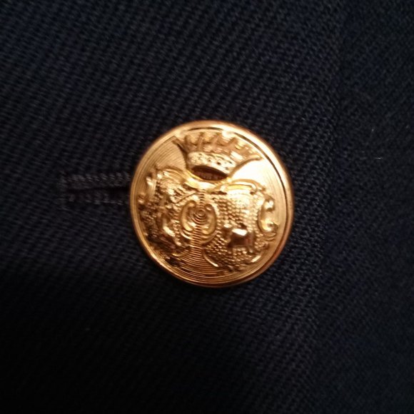 Vtg Preppy Navy Wool Double-Breasted Blazer EUC - Picture 5 of 9